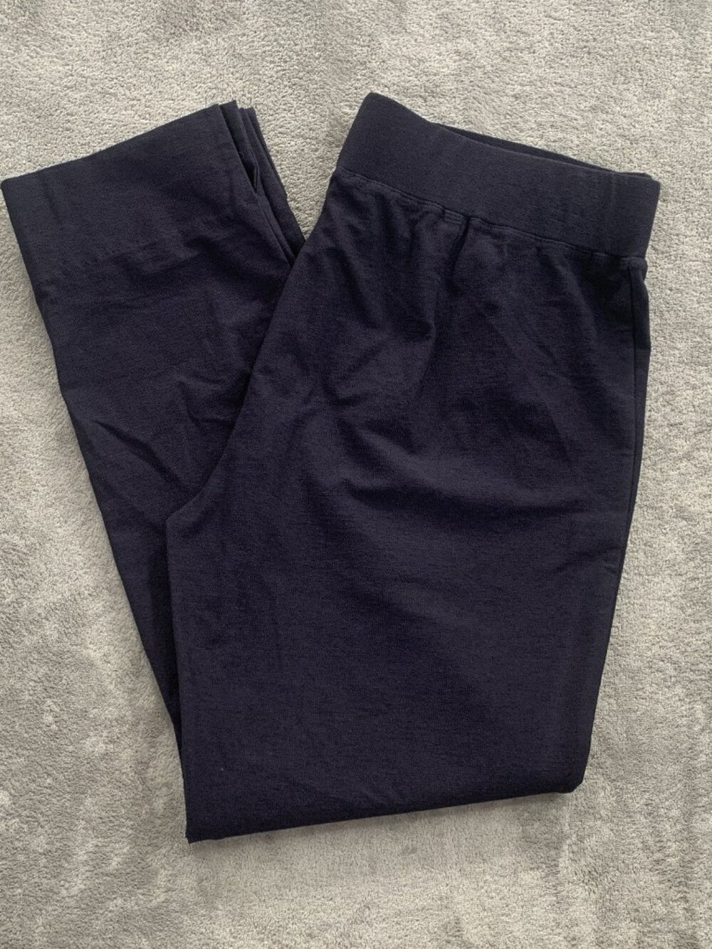 Eileen Fisher Pants Women Medium Blue Pull On Straight Leg Ponte Knit Minimalist